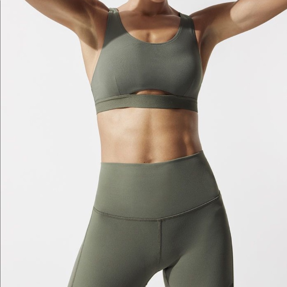 ALO High-Waist Moto Legging + Moonlit Bra Set — Jungle